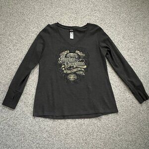 Harley-Davidson ladies long sleeve thermal V-neck shirt